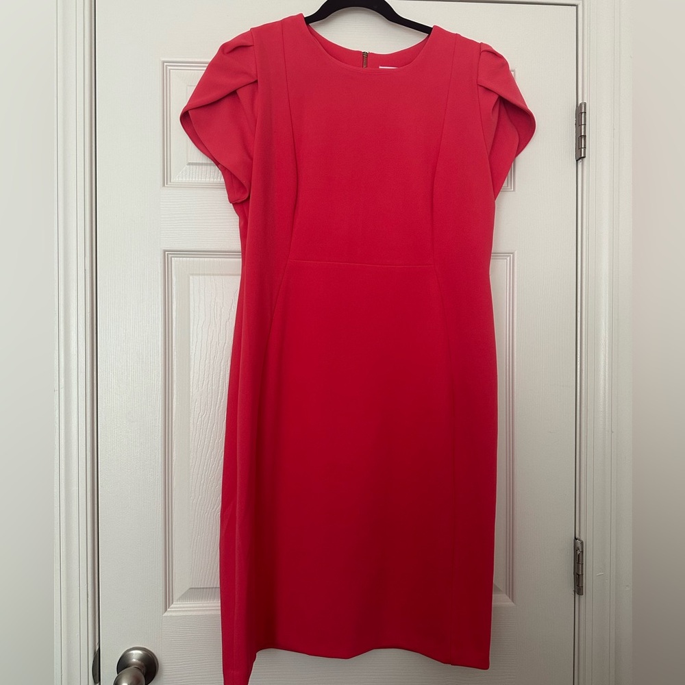 Calvin Klein Women's Tulip-Sleeve Sheath Dress SIZE 14